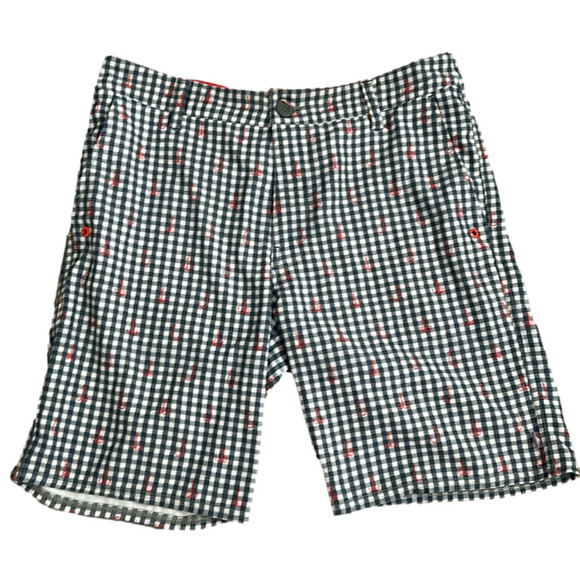 Sperry Checkered Anchor Swim Trunks, Size 32 - Picture 1 of 12